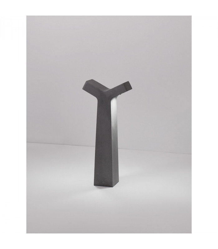 Aran 2 Light Outdoor Bollard Grey Cement Glass LED 2x5W 850Lm 3000K IP65-3