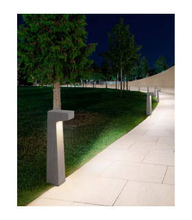 Aran Outdoor Bollard Grey Cement Glass LED 5W 200Lm 3000K IP65-2