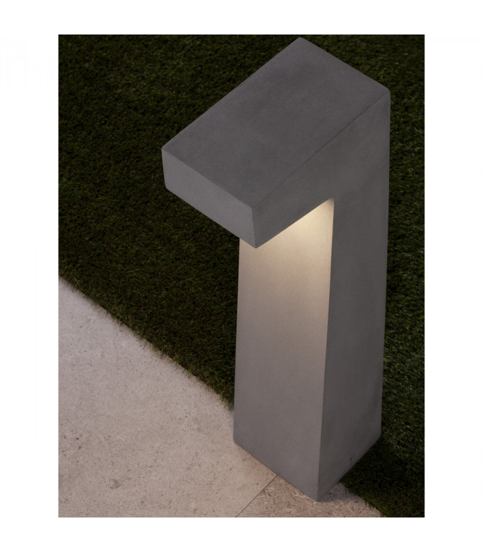Aran Outdoor Bollard Grey Cement Glass LED 5W 200Lm 3000K IP65-4