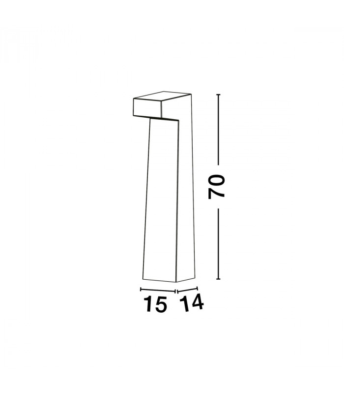 Aran Outdoor Bollard Grey Cement Glass LED 5W 200Lm 3000K IP65-5