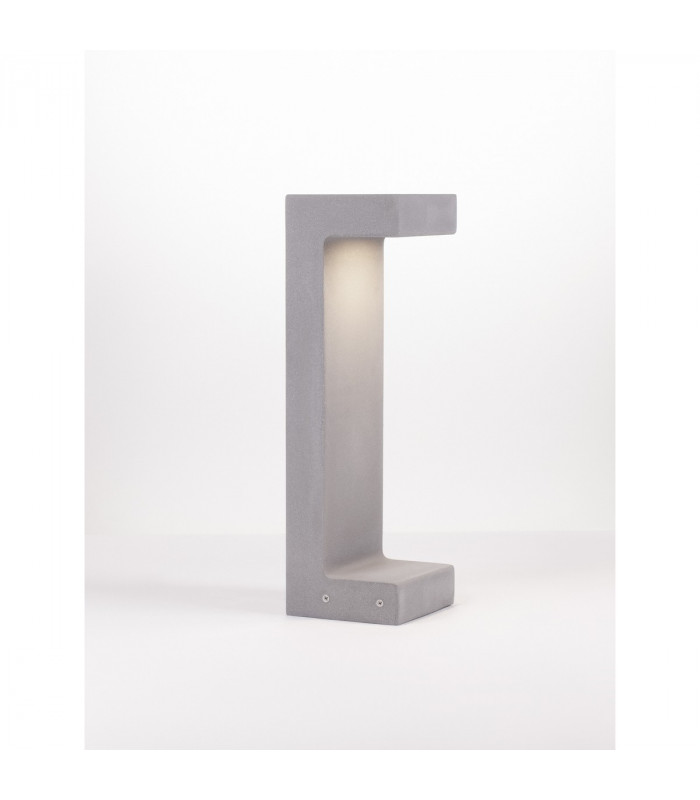 Aran Outdoor Bollard Grey Cement Glass LED 8W 380Lm 3000K IP65-4