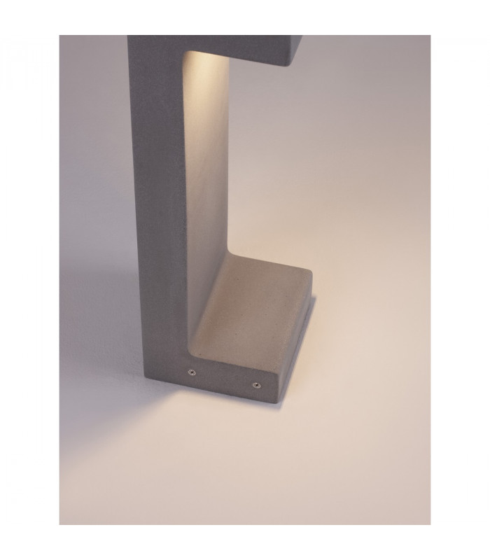 Aran Outdoor Bollard Grey Cement Glass LED 8W 380Lm 3000K IP65-5