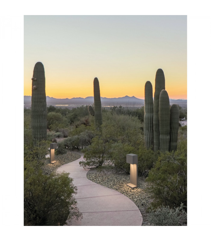 Grante 2 Light Outdoor Bollard Grey Concrete Aluminium LED GU10 2x10W IP65-2