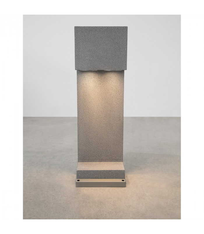 Grante 2 Light Outdoor Bollard Grey Concrete Aluminium LED GU10 2x10W IP65-3