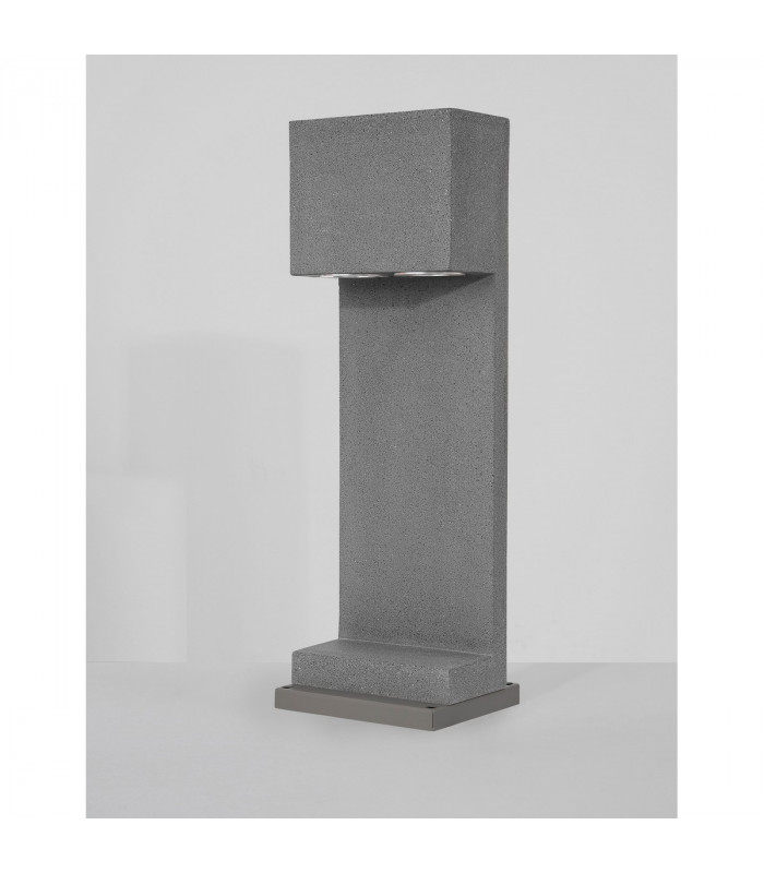 Grante 2 Light Outdoor Bollard Grey Concrete Aluminium LED GU10 2x10W IP65-4
