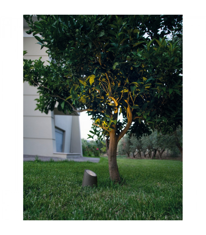 Fox Outdoor Pedestal Light Dark Grey Sandstone Glass LED GU10 1x7W IP65-2