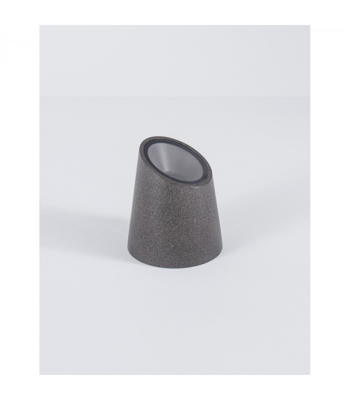 Fox Outdoor Pedestal Light Dark Grey Sandstone Glass LED GU10 1x7W IP65-3
