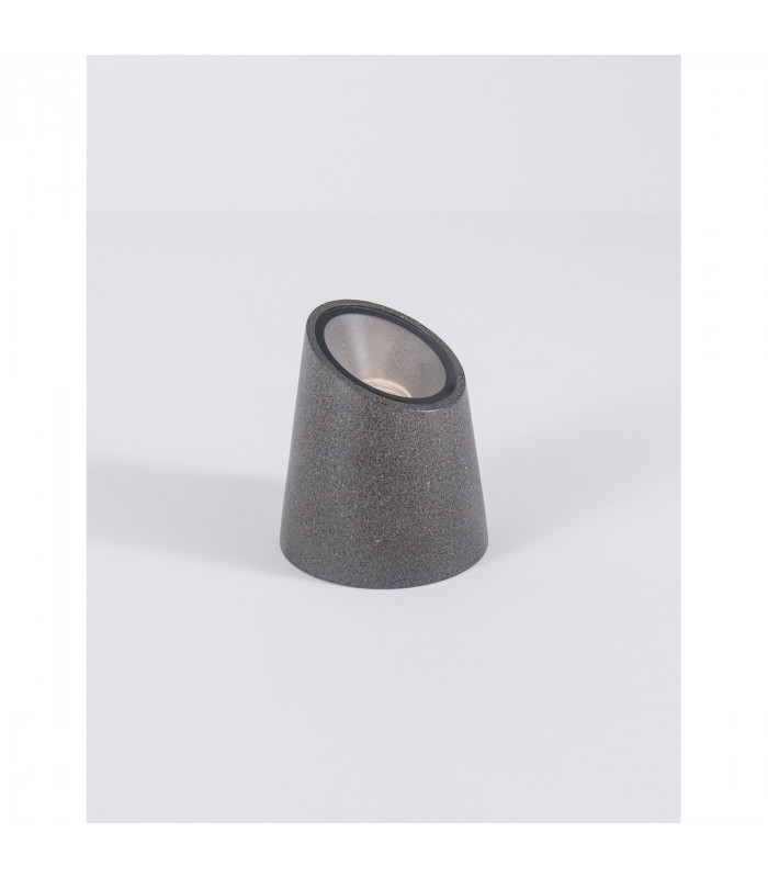 Fox Outdoor Pedestal Light Dark Grey Sandstone Glass LED GU10 1x7W IP65-4