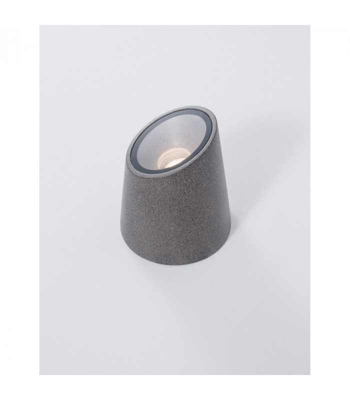 Fox Outdoor Pedestal Light Dark Grey Sandstone Glass LED GU10 1x7W IP65-5