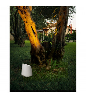 Fox Outdoor Pedestal Light White Sandstone Glass LED GU10 1x7W IP65-2
