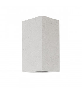 Fuento 2 Light Outdoor Up Down Wall Lamp White Sandstone Glass LED GU10 2x7W IP65-1
