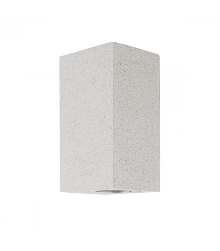 Fuento 2 Light Outdoor Up Down Wall Lamp White Sandstone Glass LED GU10 2x7W IP65-1