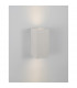 Fuento 2 Light Outdoor Up Down Wall Lamp White Sandstone Glass LED GU10 2x7W IP65-4