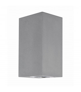 Fuento 2 Light Outdoor Up Down Wall Lamp Grey Concrete Glass LED GU10 2x7W IP65-1
