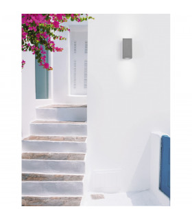 Fuento 2 Light Outdoor Up Down Wall Lamp Grey Concrete Glass LED GU10 2x7W IP65-2
