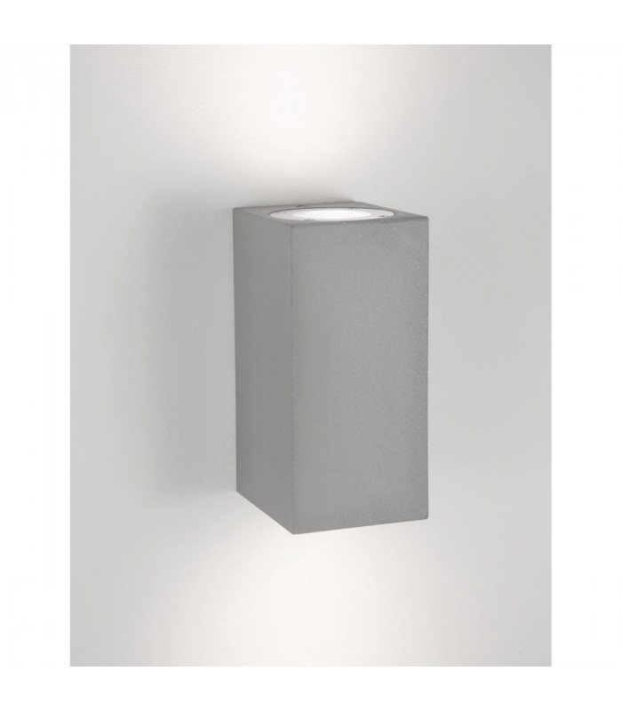 Fuento 2 Light Outdoor Up Down Wall Lamp Grey Concrete Glass LED GU10 2x7W IP65-4