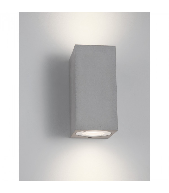 Fuento 2 Light Outdoor Up Down Wall Lamp Grey Concrete Glass LED GU10 2x7W IP65-5