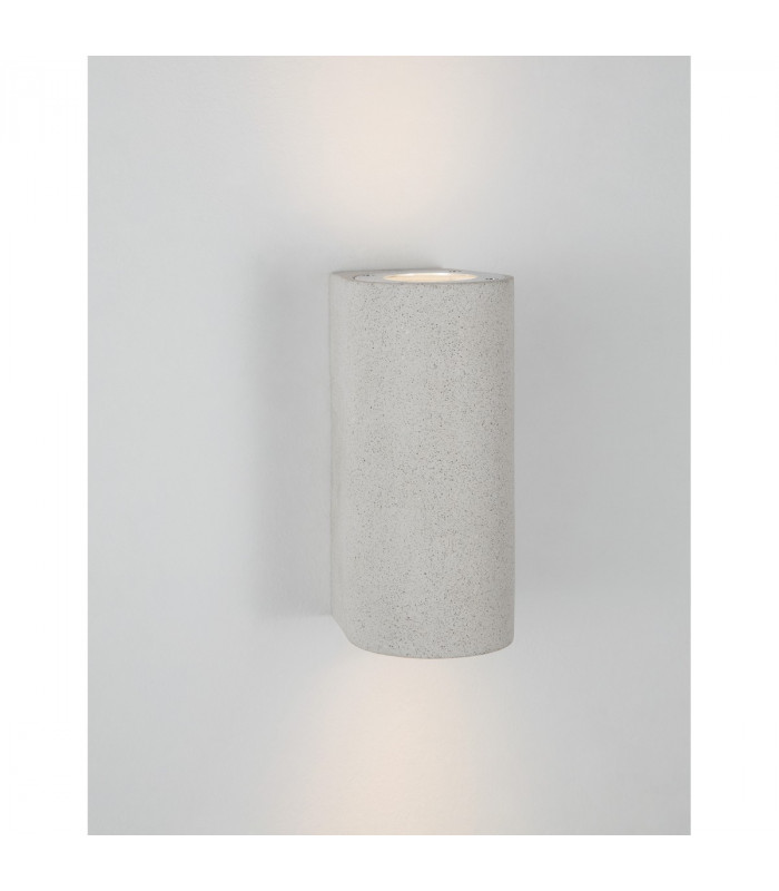 Lido 2 Light Up & Down Wall Lamp White Sandstone Glass LED GU10 2x7W IP65-4