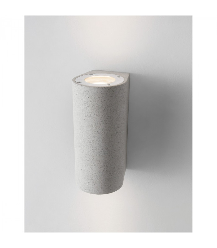 Lido 2 Light Up & Down Wall Lamp White Sandstone Glass LED GU10 2x7W IP65-5