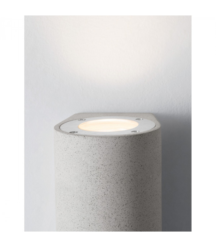 Lido 2 Light Up & Down Wall Lamp White Sandstone Glass LED GU10 2x7W IP65-7
