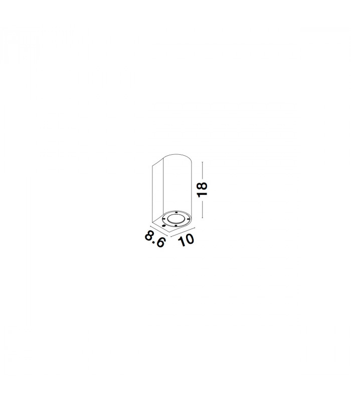 Lido 2 Light Up & Down Wall Lamp White Sandstone Glass LED GU10 2x7W IP65-8