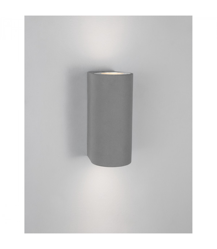 Lido 2 Light Up & Down Wall Lamp Grey Concrete Glass LED GU10 2x7W IP65-2