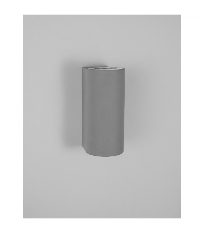 Lido 2 Light Up & Down Wall Lamp Grey Concrete Glass LED GU10 2x7W IP65-3