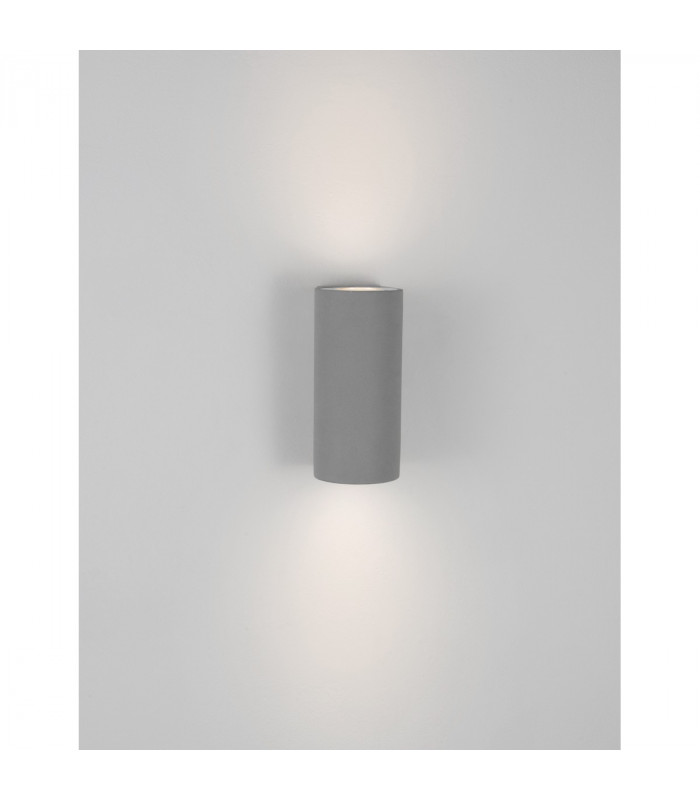 Lido 2 Light Up & Down Wall Lamp Grey Concrete Glass LED GU10 2x7W IP65-4