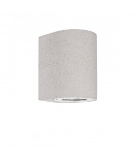 Lido Outdoor Down Wall Lamp White Sandstone Glass LED GU10 1x7W IP65-1