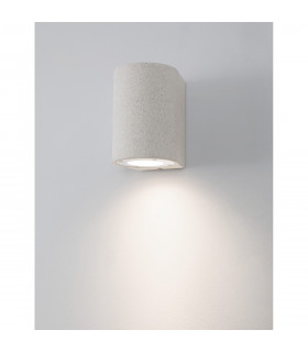 Lido Outdoor Down Wall Lamp White Sandstone Glass LED GU10 1x7W IP65-2