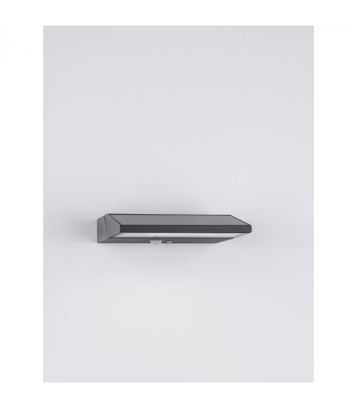 Prim Outdoor Motion Sensor Wall Lamp Anthracite Aluminium Clear Glass LED 2W 197Lm 3000K IP65-9