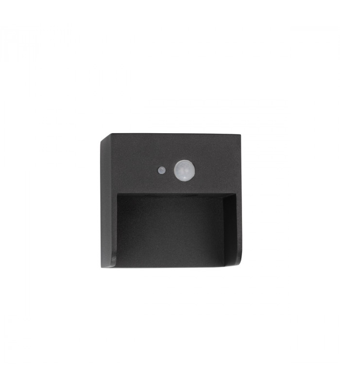 Marta Outdoor Motion Sensor Wall Lamp Anthracite Aluminium Glass LED 1W 57Lm 3000K IP65 Switched-1