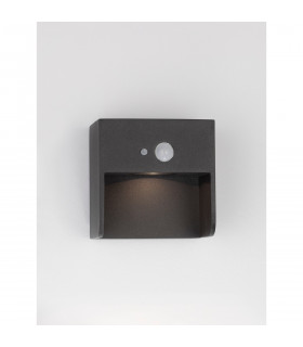 Marta Outdoor Motion Sensor Wall Lamp Anthracite Aluminium Glass LED 1W 57Lm 3000K IP65 Switched-2