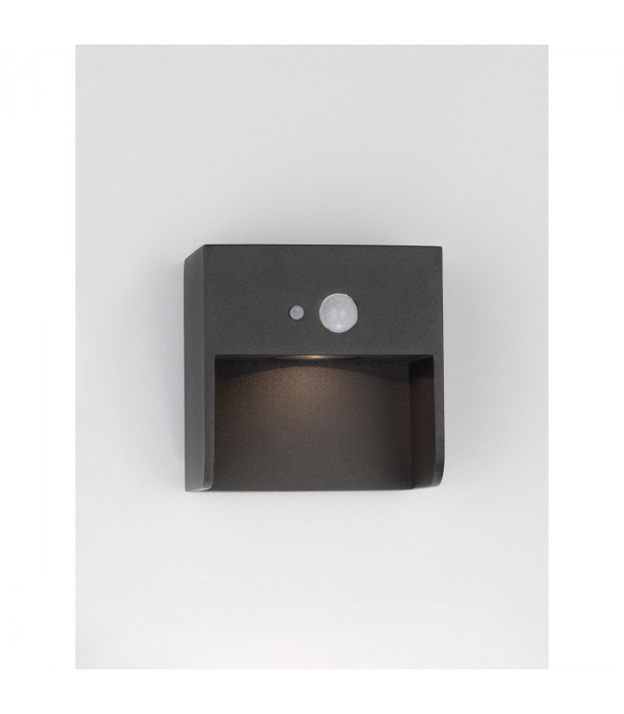 Marta Outdoor Motion Sensor Wall Lamp Anthracite Aluminium Glass LED 1W 57Lm 3000K IP65 Switched-2