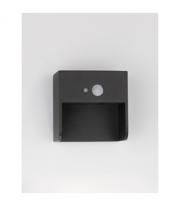 Marta Outdoor Motion Sensor Wall Lamp Anthracite Aluminium Glass LED 1W 57Lm 3000K IP65 Switched-3