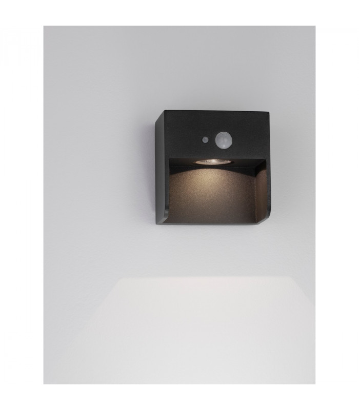 Marta Outdoor Motion Sensor Wall Lamp Anthracite Aluminium Glass LED 1W 57Lm 3000K IP65 Switched-4