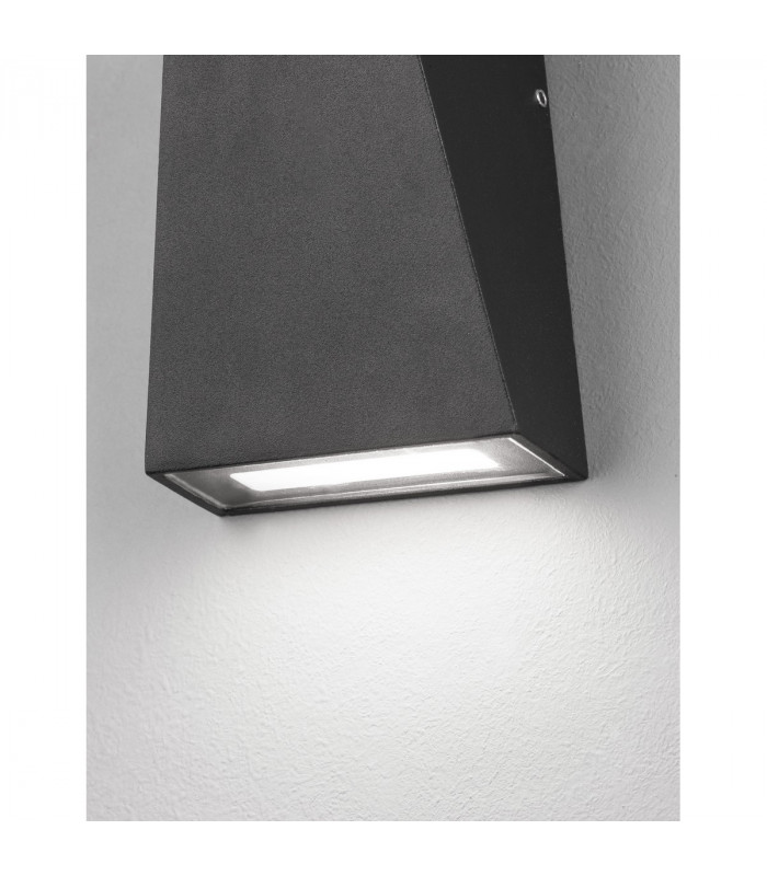 Miley Outdoor Up Down Wall Lamp Sandy Black Aluminium Glass LED 7W 397Lm 3000K IP54 -5