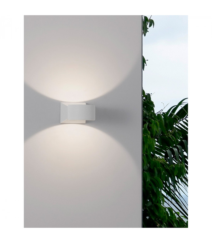 Chez Outdoor Up Down Wall Lamp White Aluminium Glass LED 6W 274Lm 3000K IP54-2