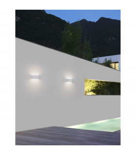 Mile 2 Light Outdoor Up Down Wall Lamp White Aluminium Glass LED 2x5W 550Lm 3000K IP54-2