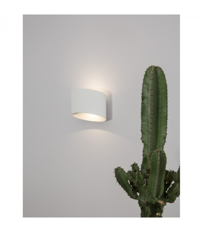 Chez 2 Light Outdoor Up Down Wall Lamp White Aluminium Glass LED 2x5W 560Lm 3000K IP54-3