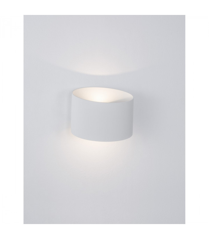 Chez 2 Light Outdoor Up Down Wall Lamp White Aluminium Glass LED 2x5W 560Lm 3000K IP54-5