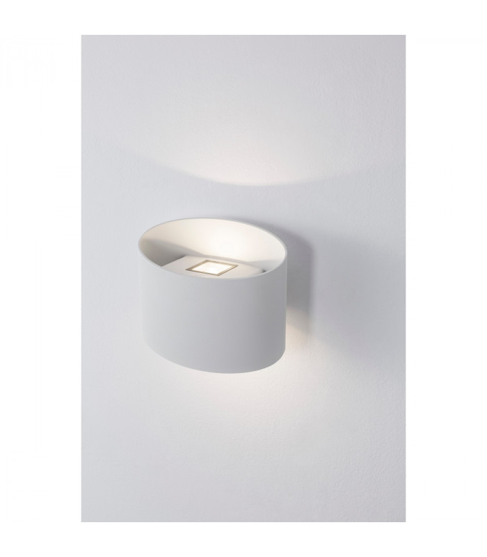 Chez 2 Light Outdoor Up Down Wall Lamp White Aluminium Glass LED 2x5W 560Lm 3000K IP54-6