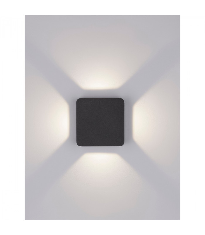 Serika Flush Wall Lamp Anthracite Aluminium Clear Glass LED 8W 188Lm 3000K IP65-3