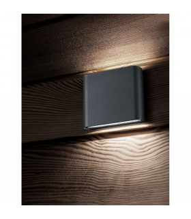 Soho 2 Light Outdoor Up Down Wall Lamp Dark Grey Aluminium Glass LED 2x3W 480Lm 3000K IP54-2