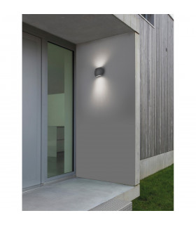 Como 2 Light Outdoor Up Down Wall Lamp Dark Grey Aluminium Glass LED 2x3W 510Lm 3000K IP54-2
