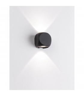 Zari 2 Light Outdoor Up Down Wall Lamp Sandy Black Aluminium Glass Cree LED 2x2W 285Lm 3000K IP54-2