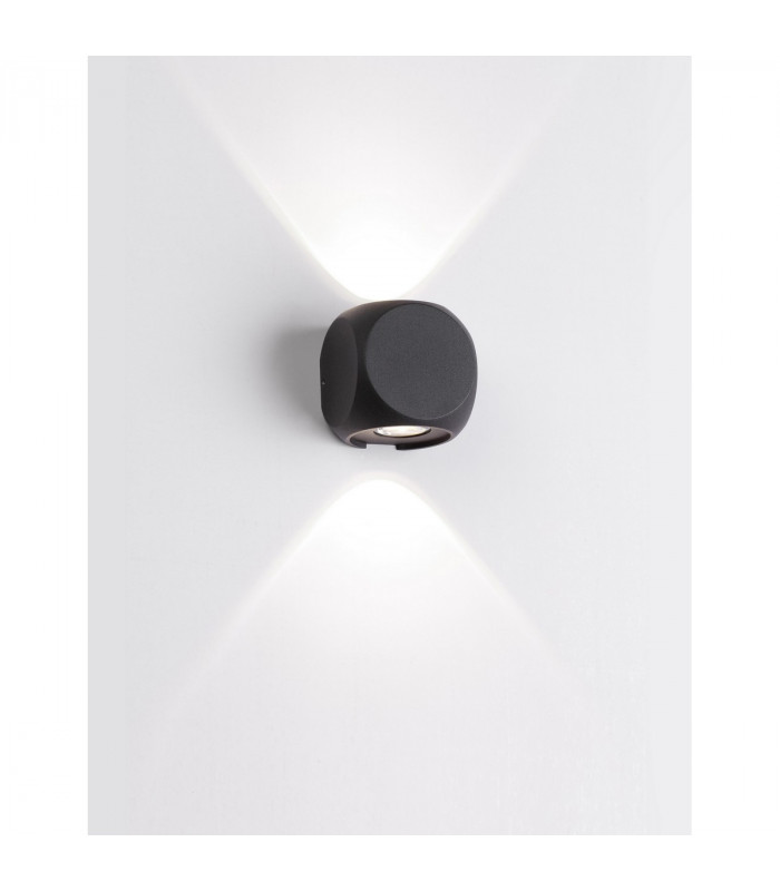 Zari 2 Light Outdoor Up Down Wall Lamp Sandy Black Aluminium Glass Cree LED 2x2W 285Lm 3000K IP54-2
