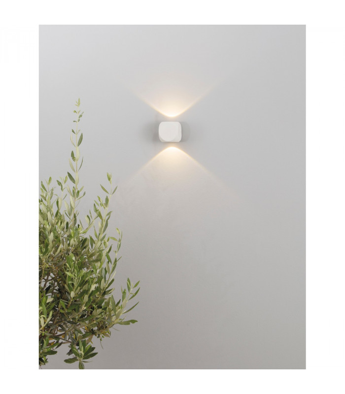 Zari 2 Light Outdoor Up Down Wall Lamp Sandy White Aluminium Glass Cree LED 2x2W 285Lm 3000K IP54-2