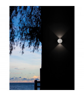 Como 2 Light Outdoor Up Down Wall Lamp Sandy White Aluminium Glass LED 2x5W 560Lm 3000K IP54-2