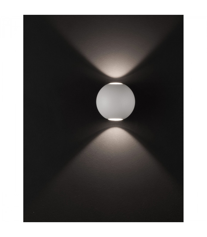 Como 2 Light Outdoor Up Down Wall Lamp Sandy White Aluminium Glass LED 2x5W 560Lm 3000K IP54-3